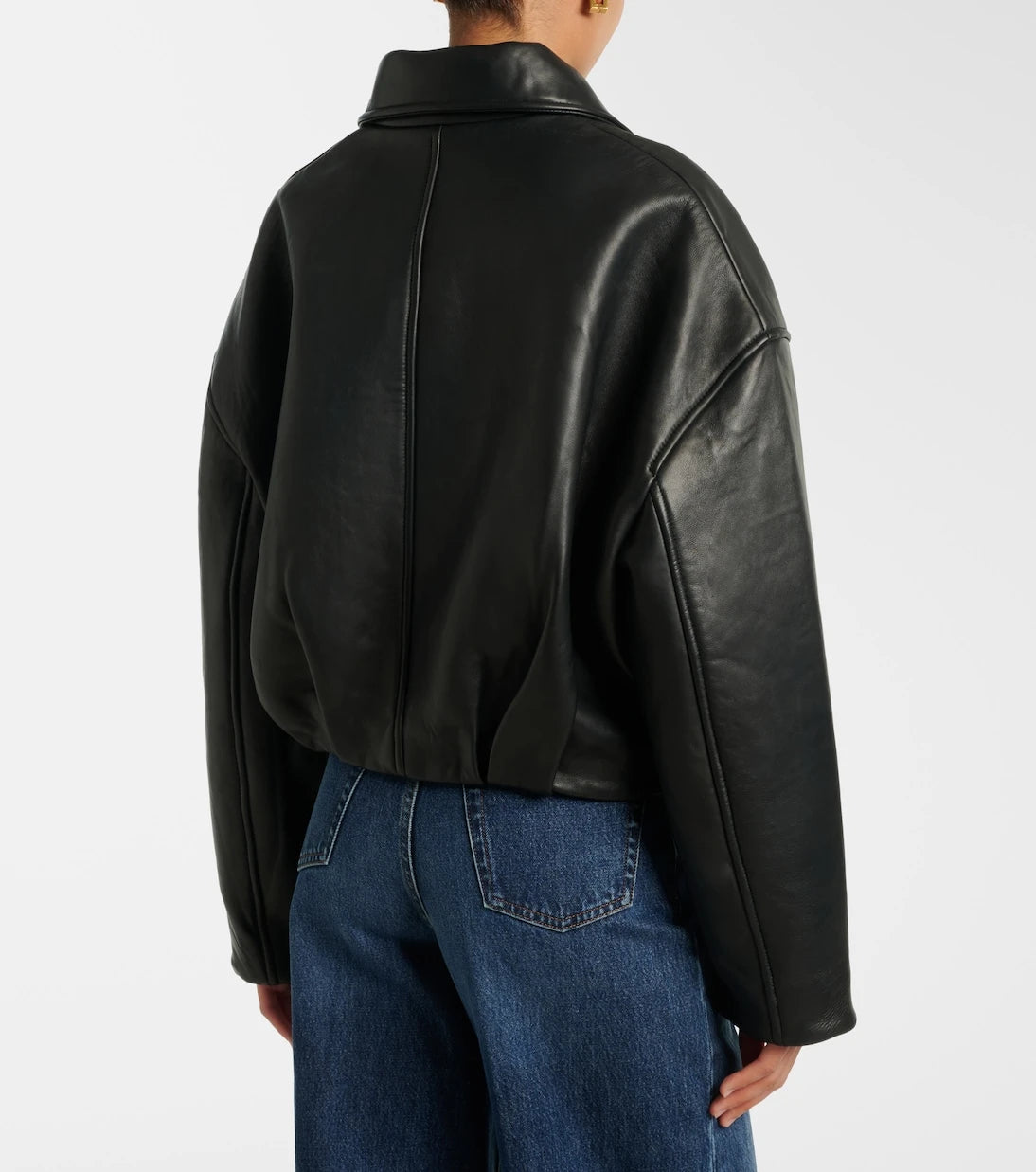Rotate - Bonded leather blouson jacket