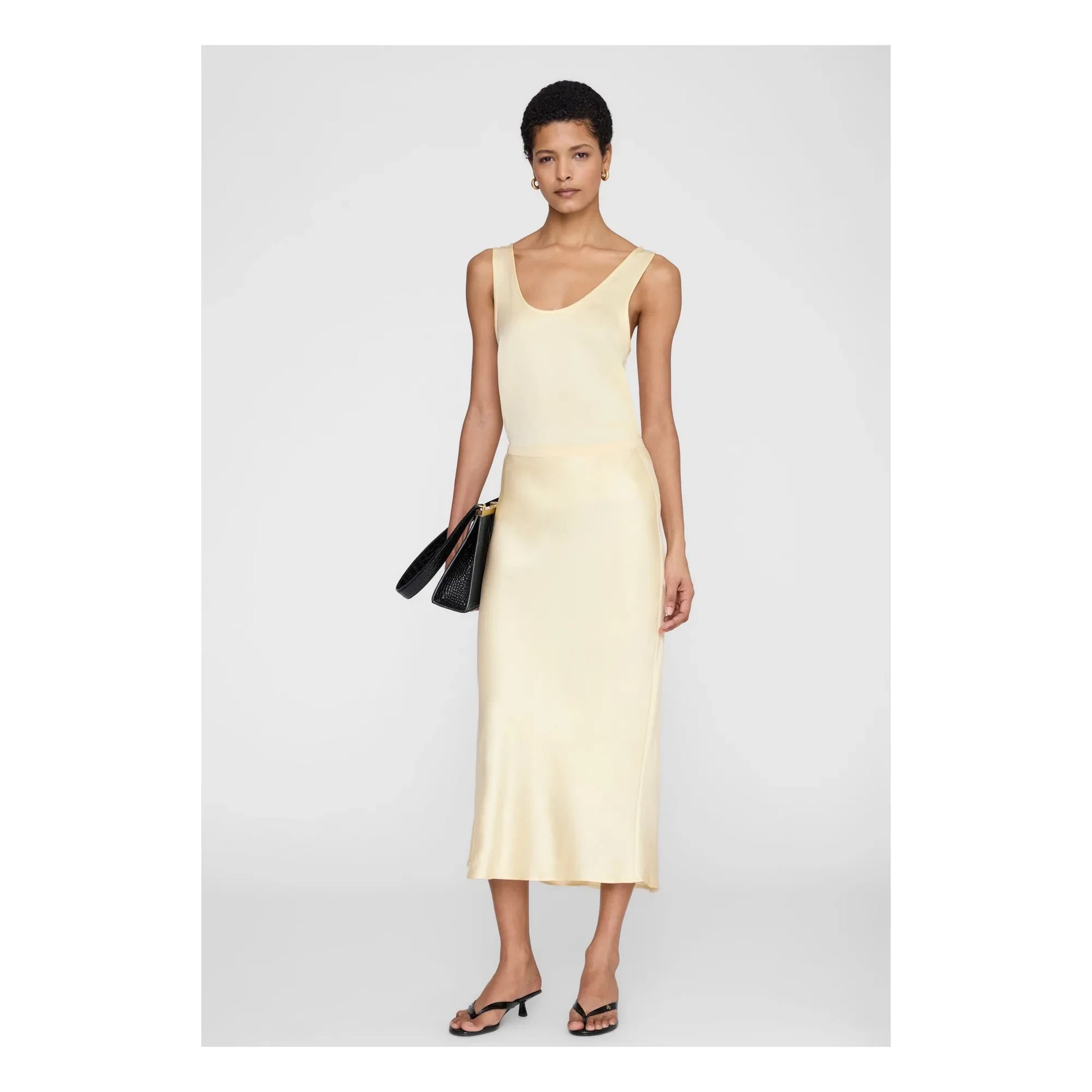 Anine Bing - Silk Bar Skirt | Pale yellow