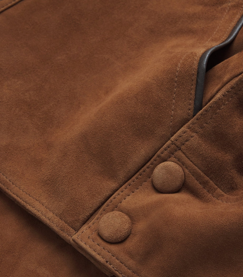 Brown Suede Oversized Jacket
