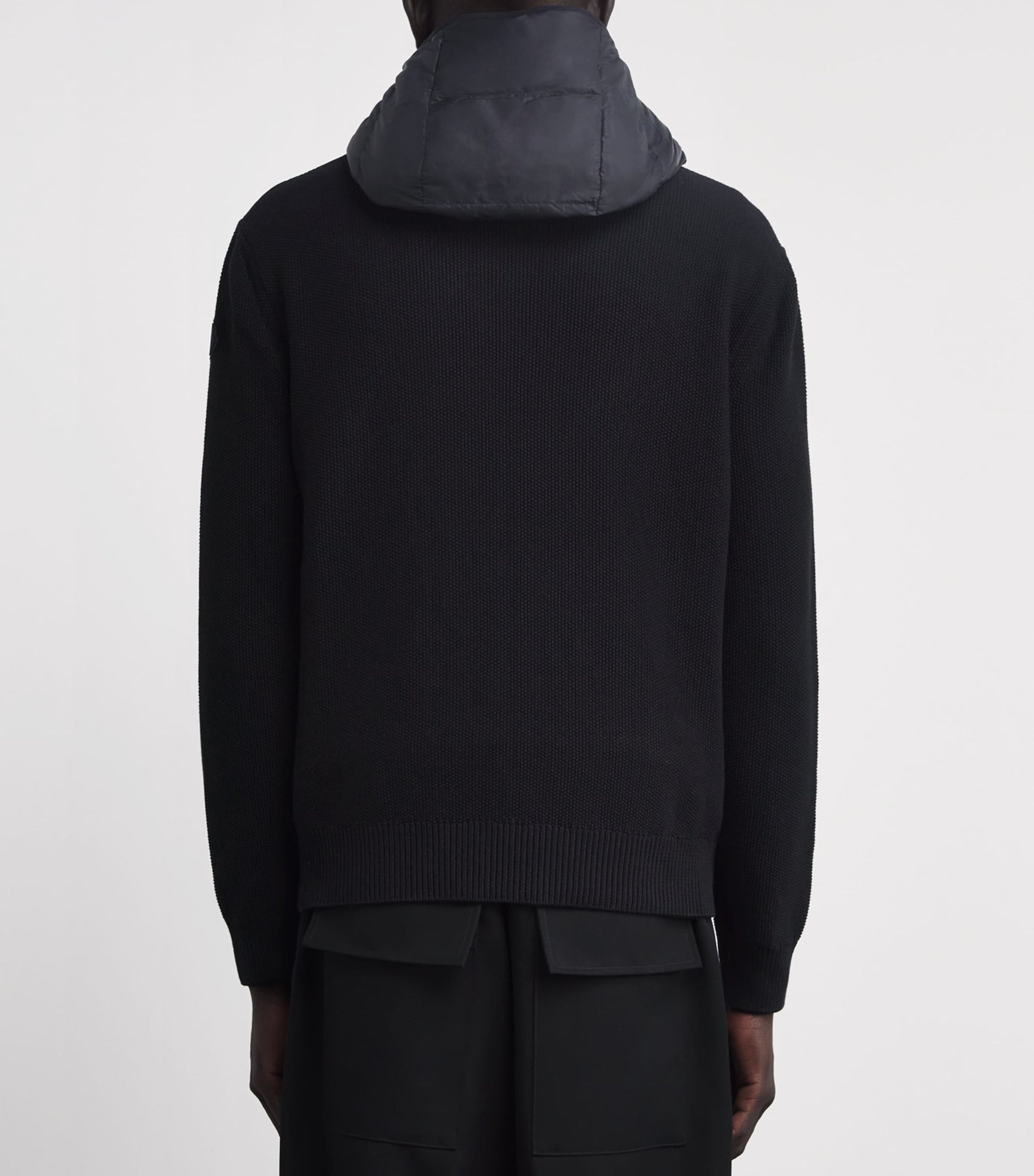 Moncler Black Cotton Down-Front Cardigan