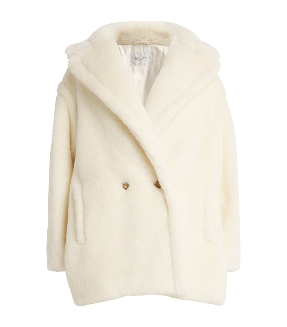 Max Mara White Alpaca-Wool-Silk Coat