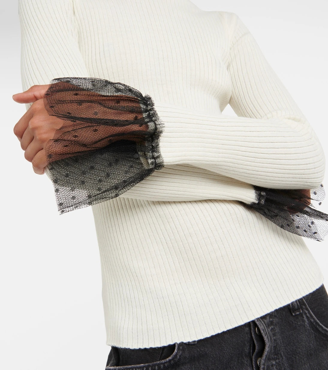 REDValentino - Ribbed-knit wool-blend top