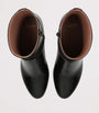 Valentino Garavani Black Leather Pattie Heeled Ankle Boots 75