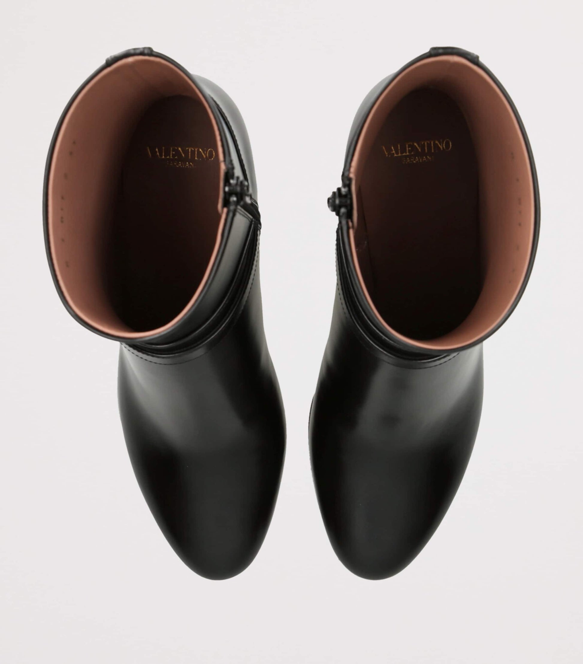 Valentino Garavani Black Leather Pattie Heeled Ankle Boots 75