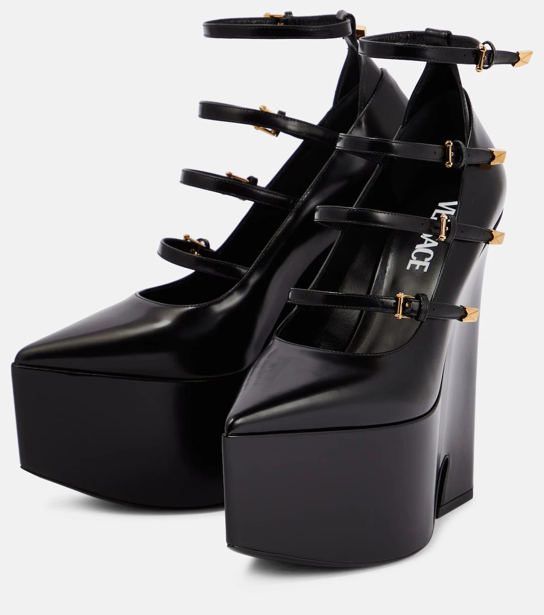 Versace - Tempest leather platform pumps
