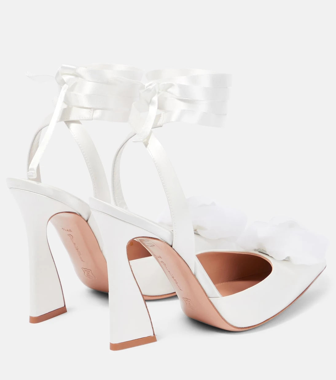 Gianvito Rossi - Flower-embellished satin pumps