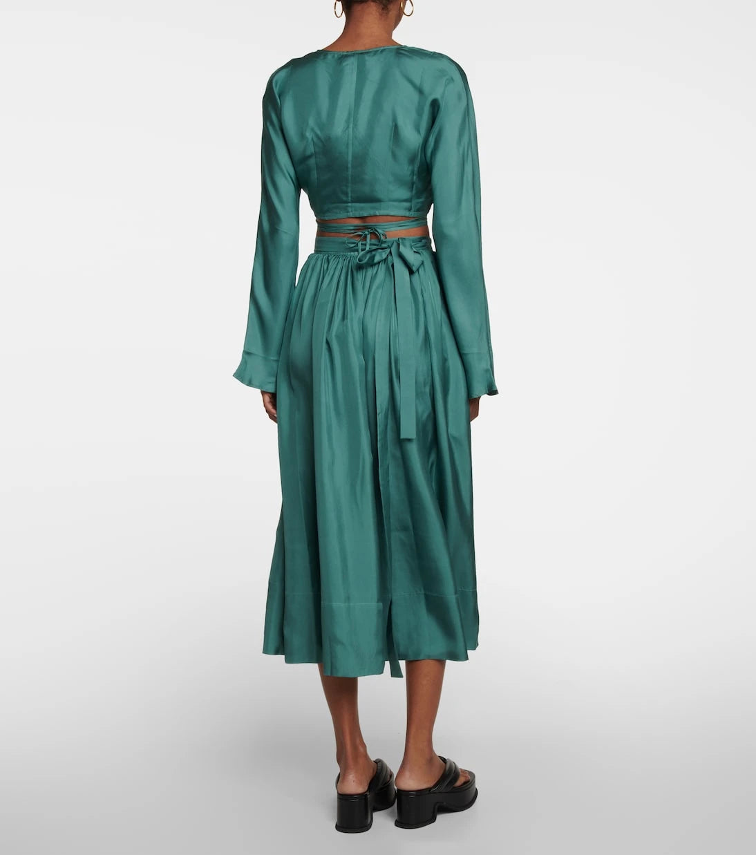 Asceno - St. Tropez silk twill wrap top