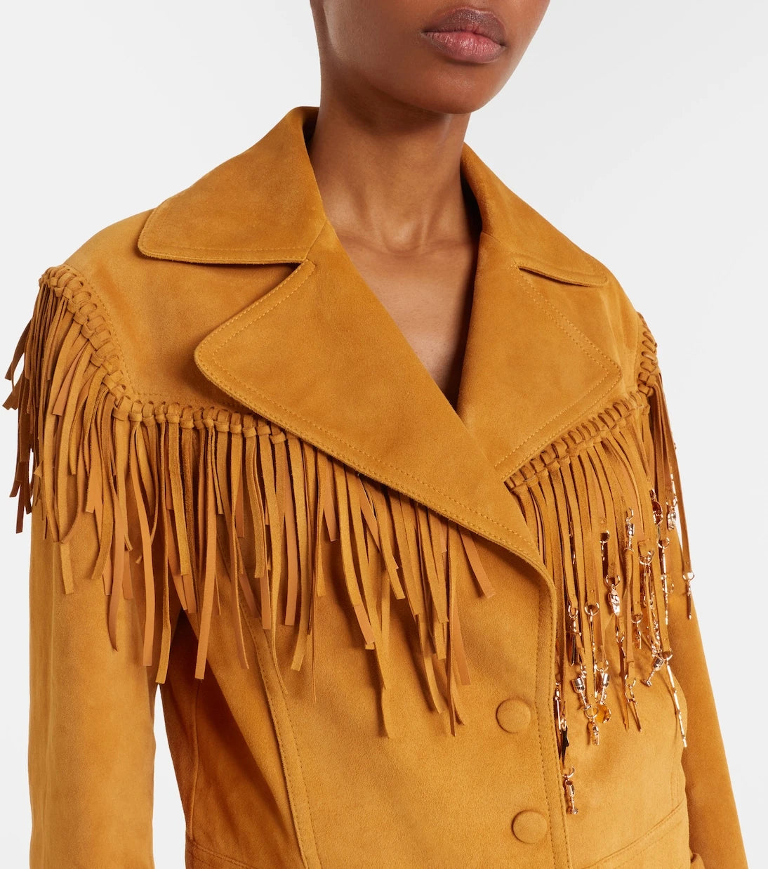 Gabriela Hearst - Azra embellished fringed suede jacket