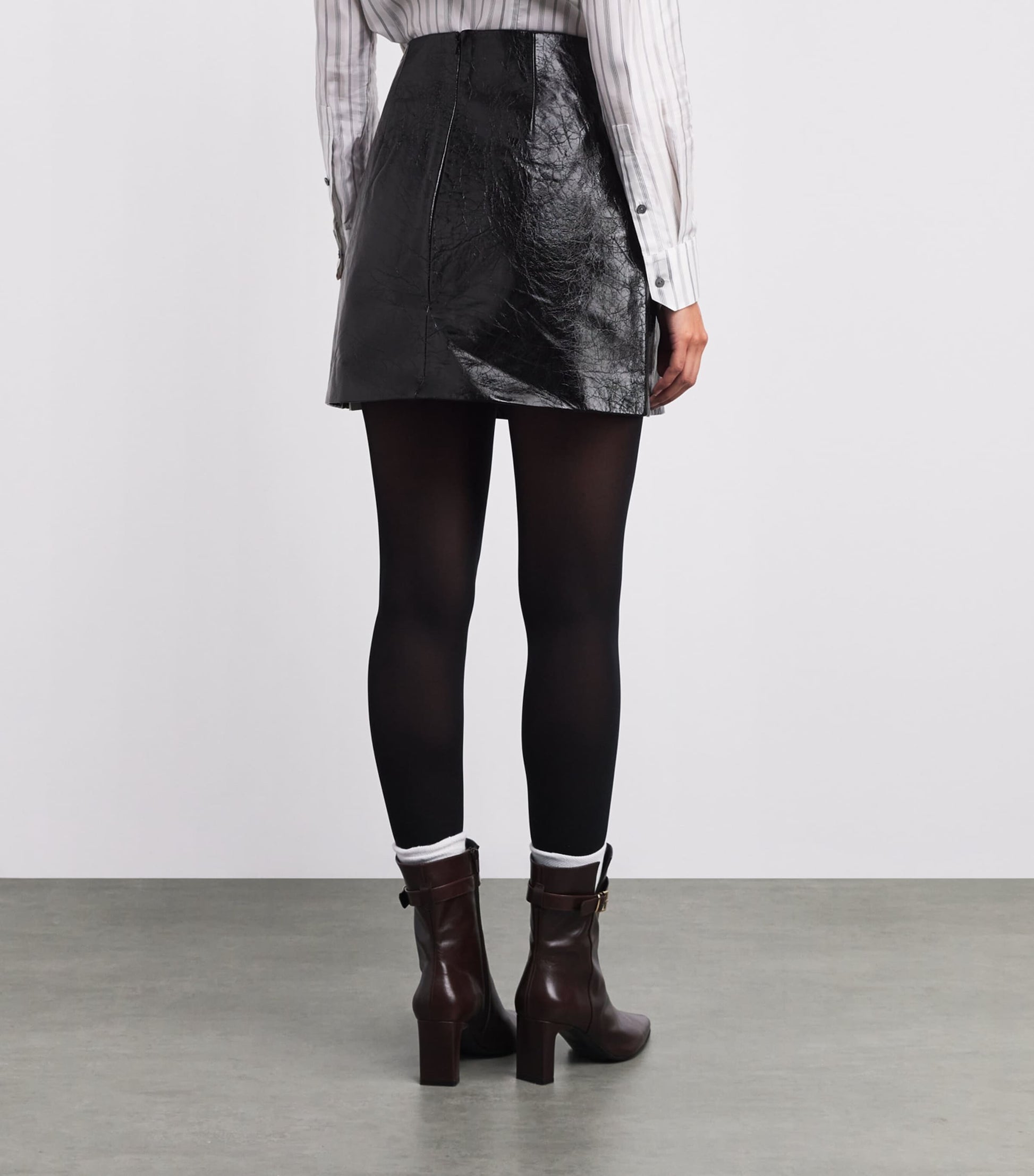 Claudie Pierlot Black Leather Mini Skirt