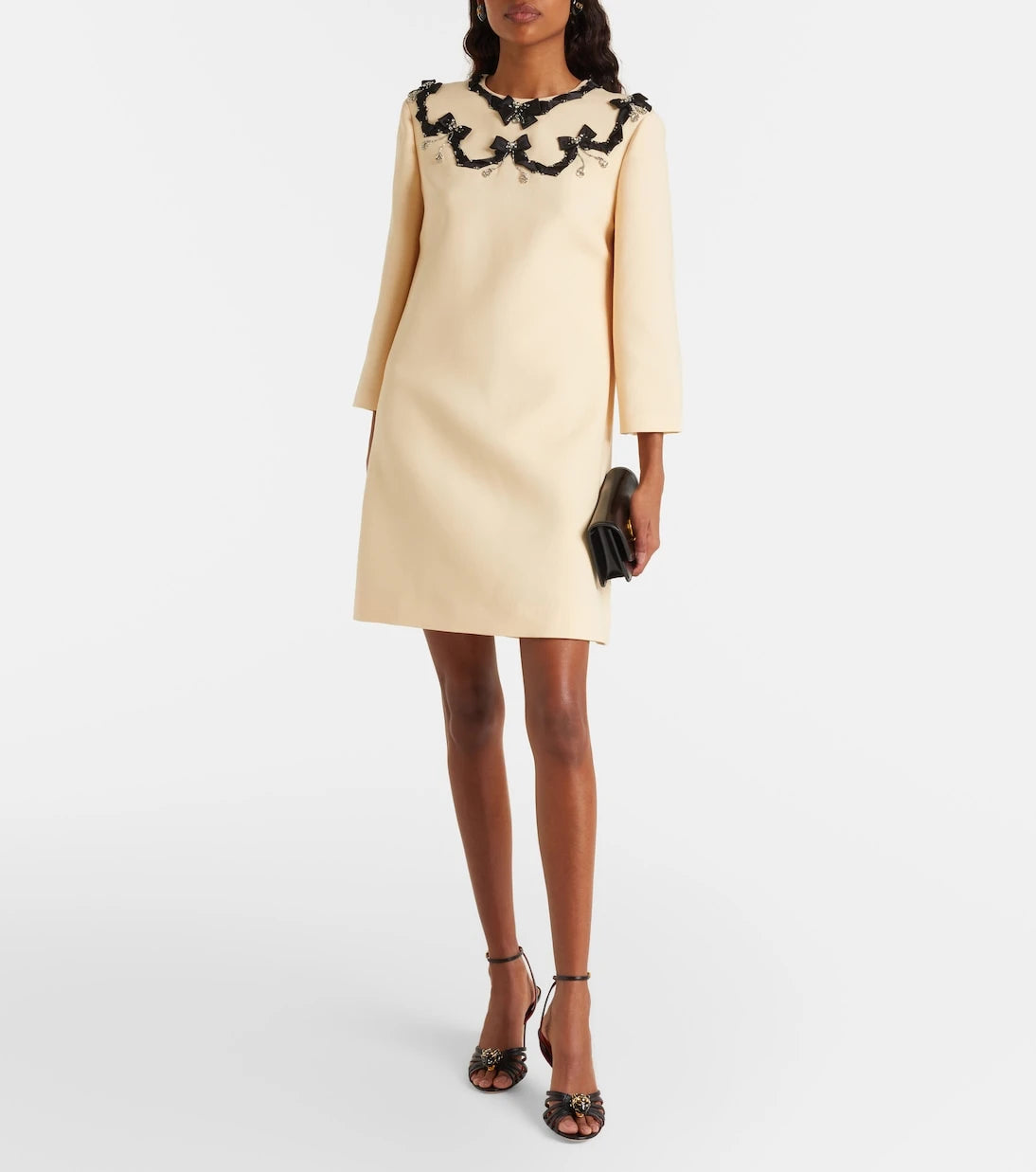 Valentino - Crepe Couture embellished minidress