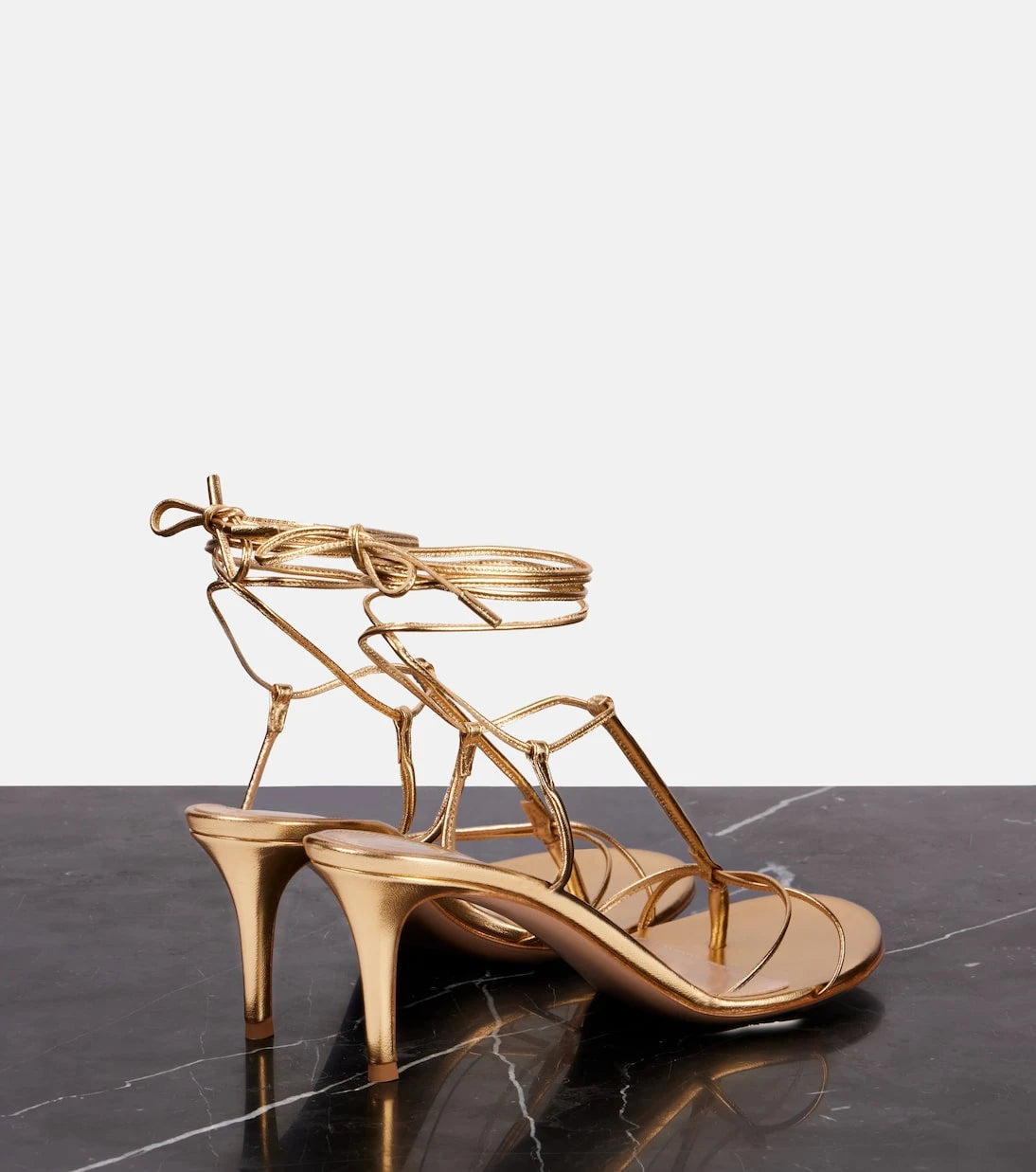 Gianvito Rossi - 70 metallic leather thong sandals