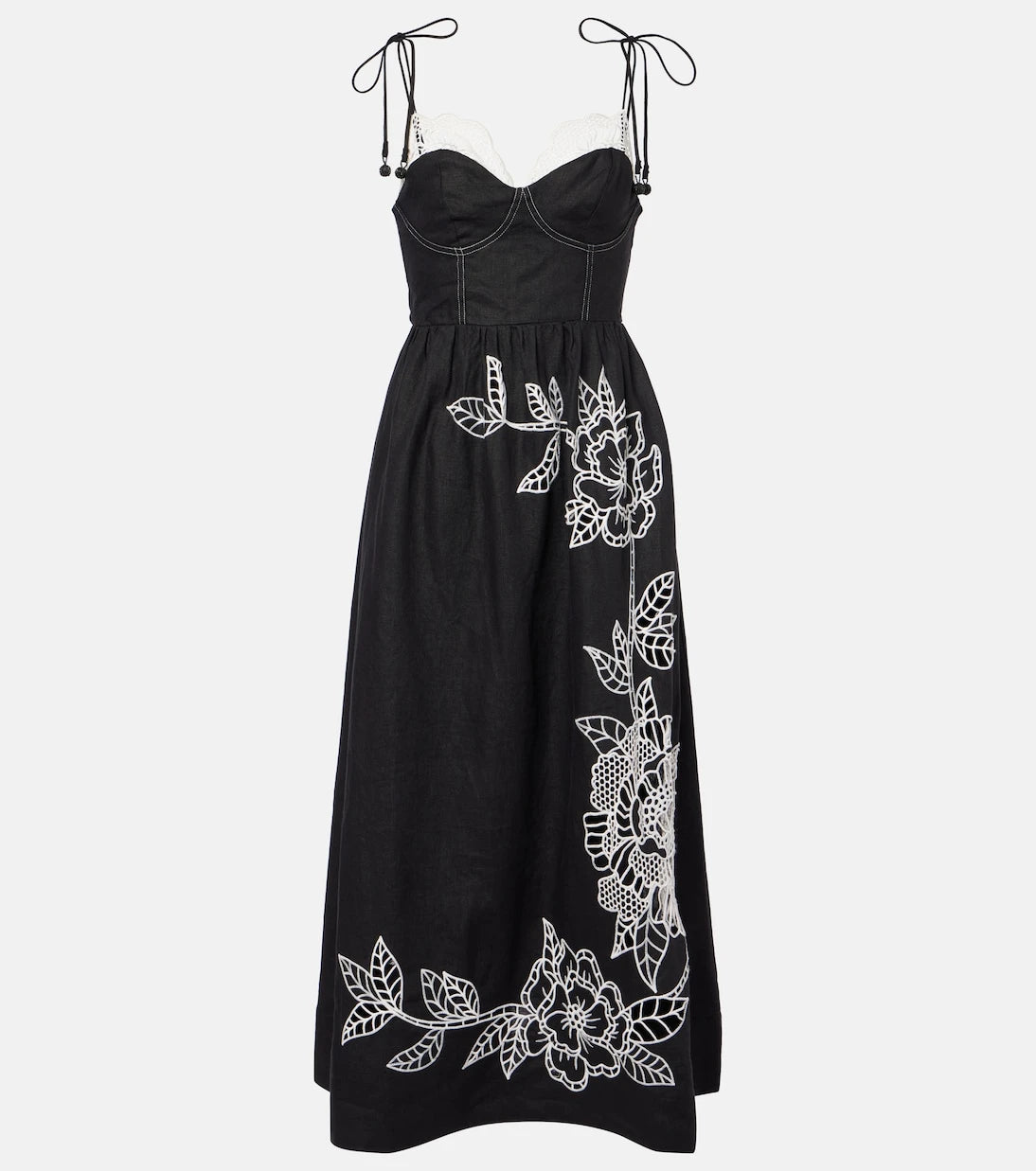Farm Rio - Linen lace midi dress