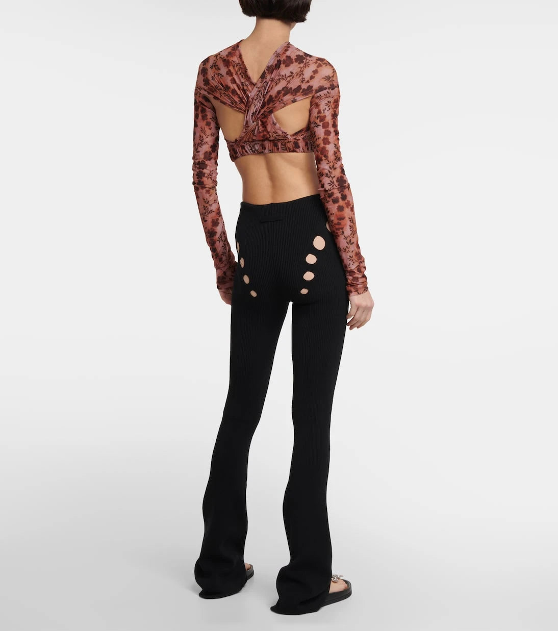 KNWLS - Anti Cross Over floral jersey crop top