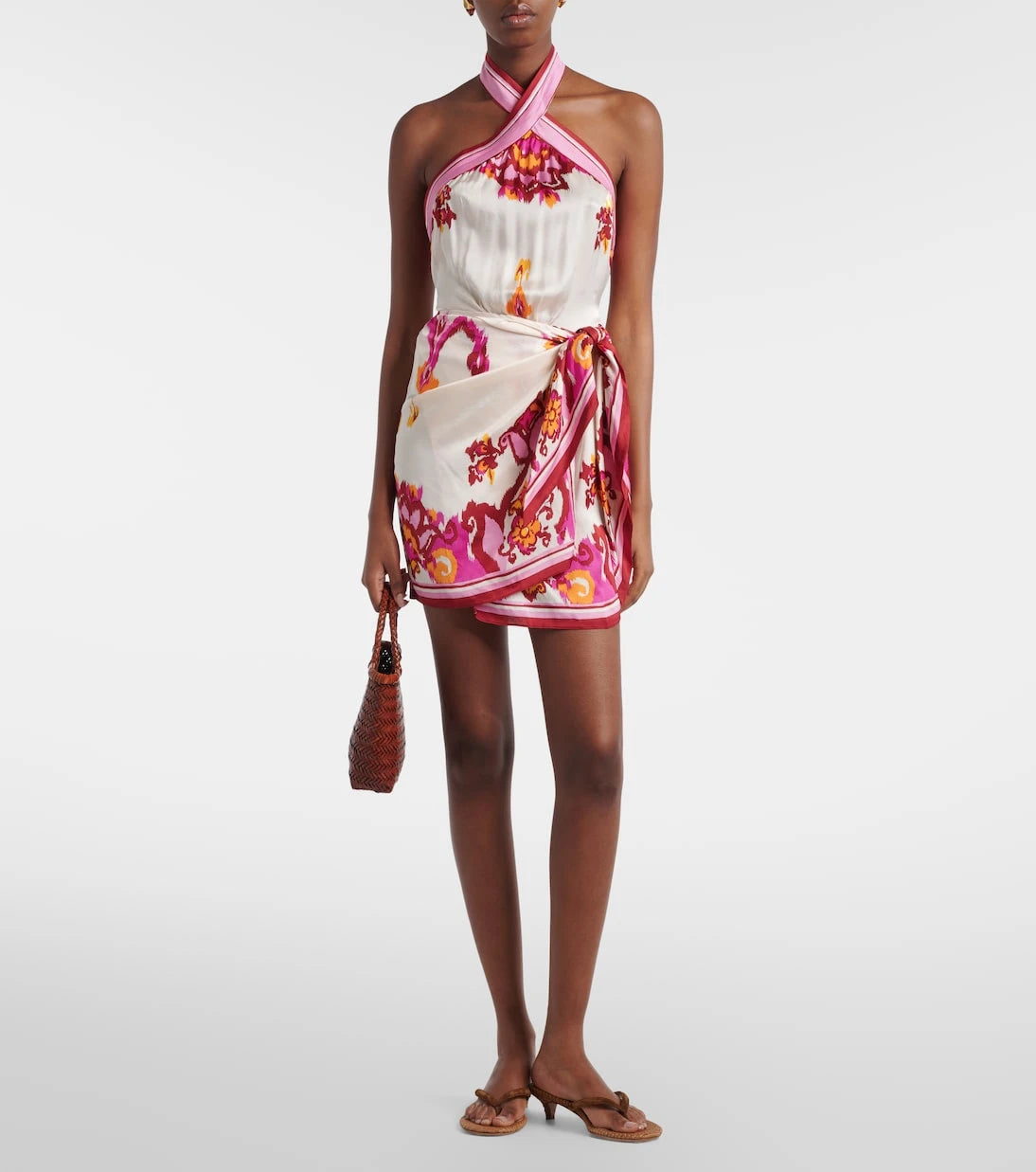 Poupette St Barth - Manon printed satin minidress