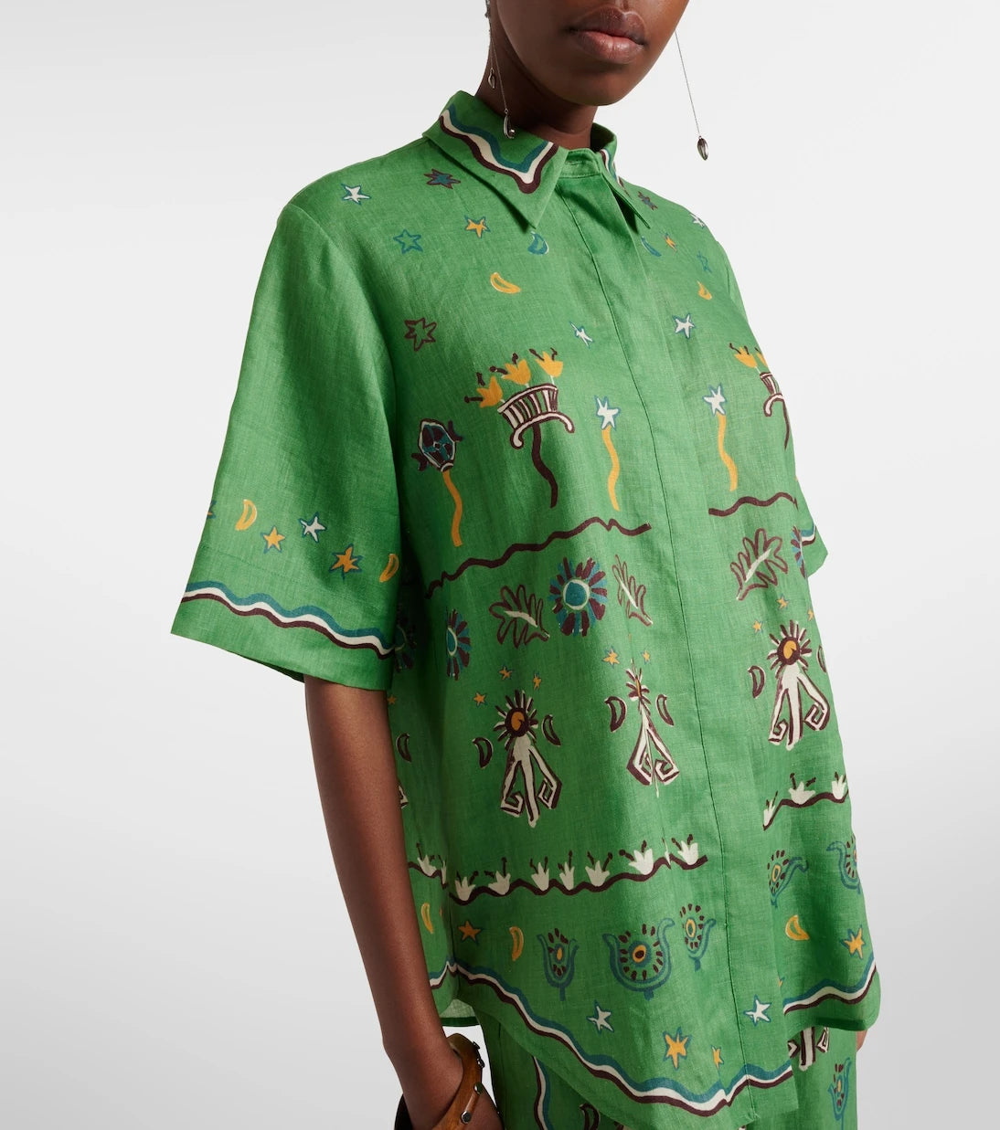 Alémais - Sun Dancer printed linen shirt