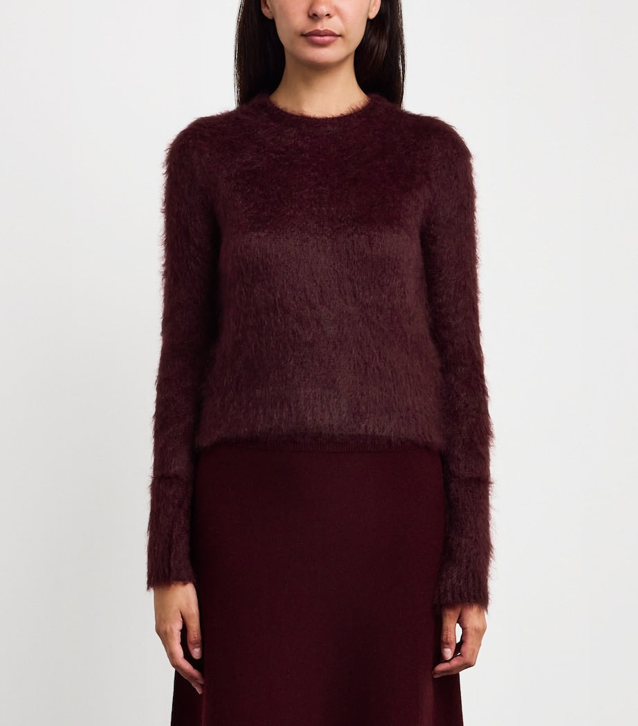 Max Mara Red Mohair-Blend Sweater