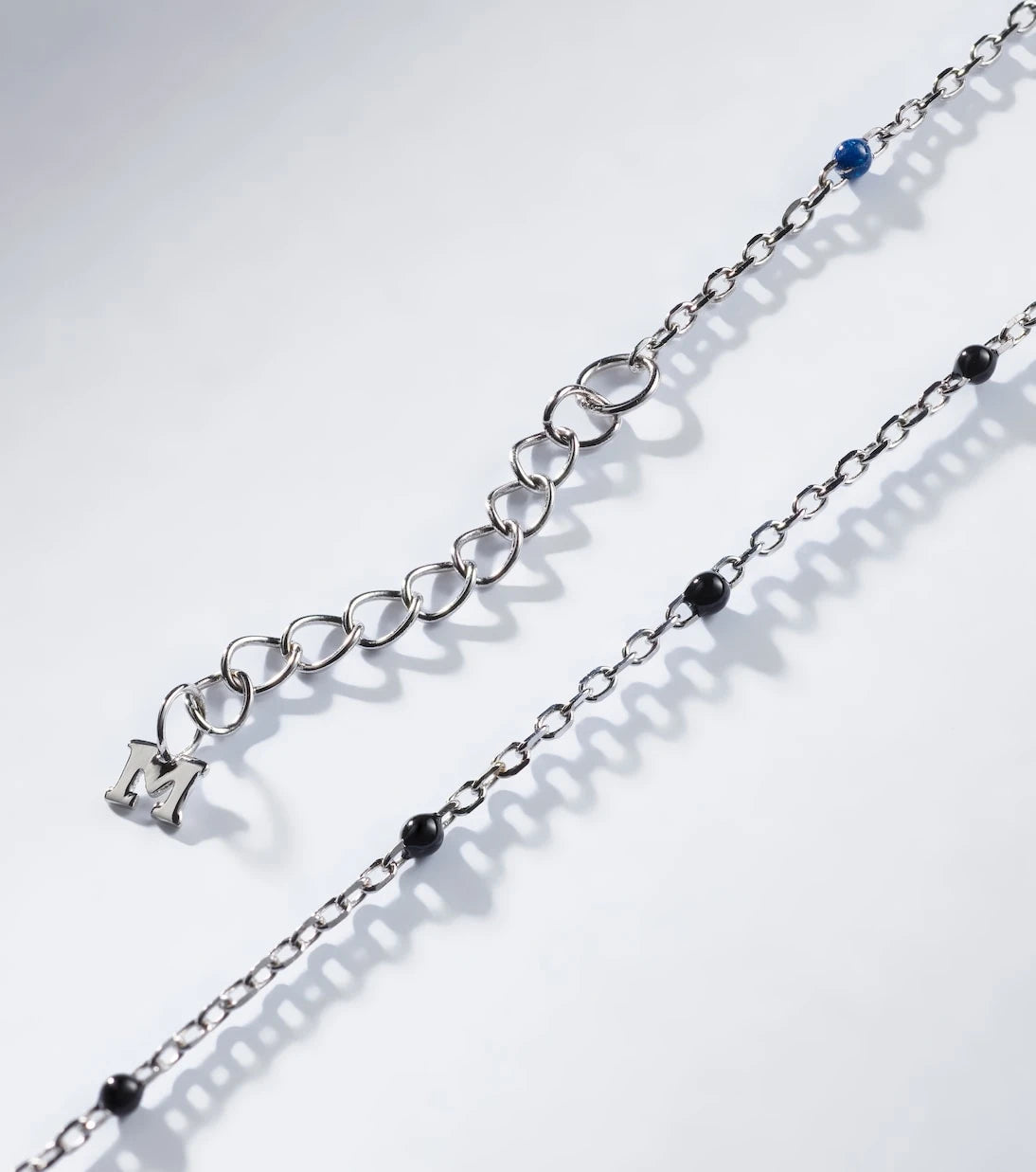 Mateo - Set of 2 sterling silver and enamel chain bracelets