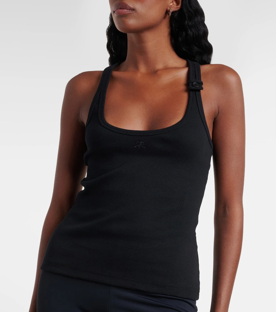 Courrèges - Ribbed-knit cotton tank top