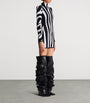 Balmain Black Knitted Zebra Mini Dress