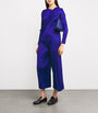 Pleats Please Issey Miyake Blue Long-Sleeve Light Wave Top