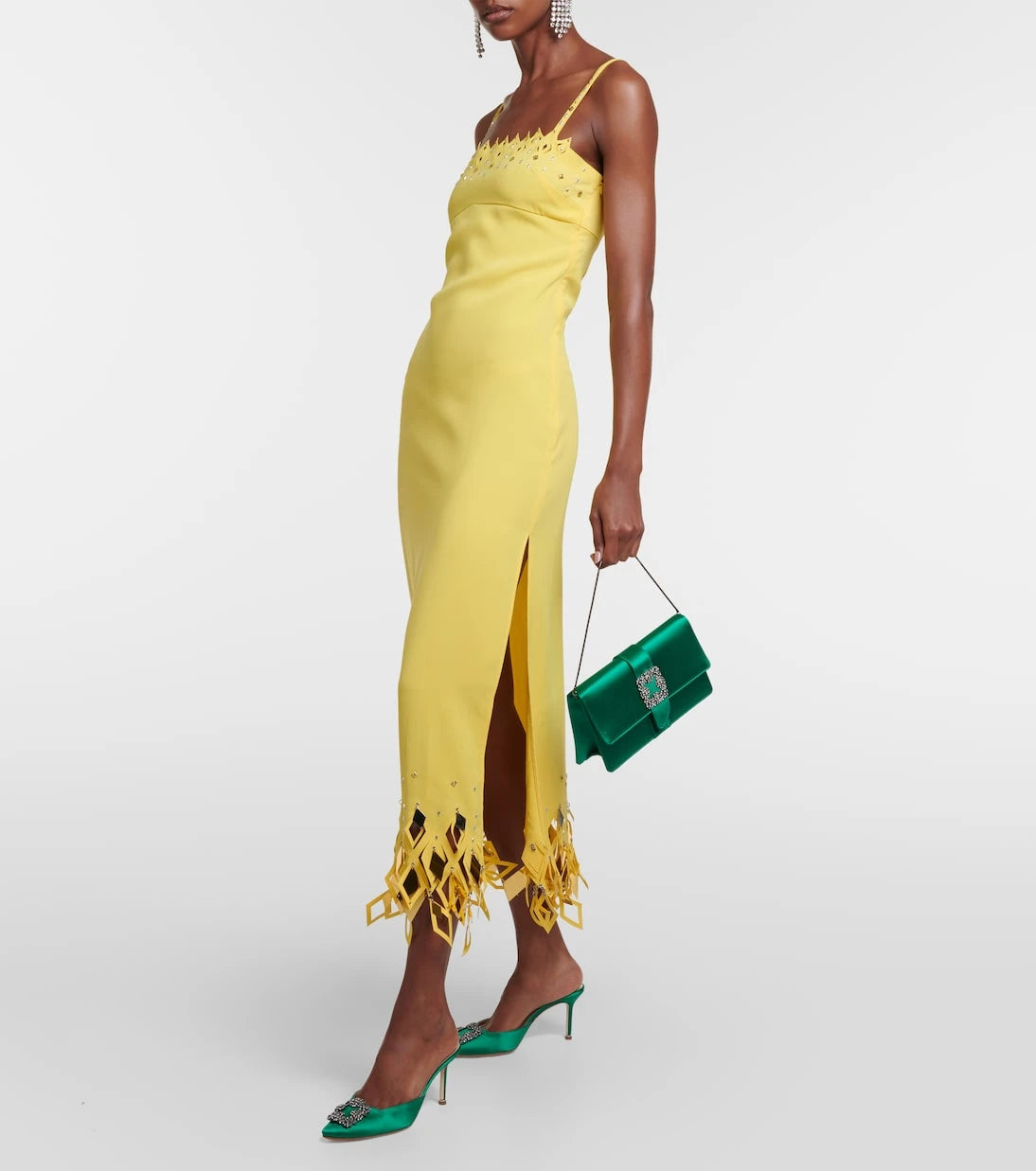 Manolo Blahnik - Capri embellished satin clutch