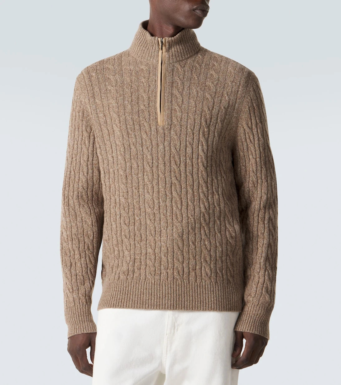 Loro Piana - سترة كشمير نصف سحاب بنمط الكابل