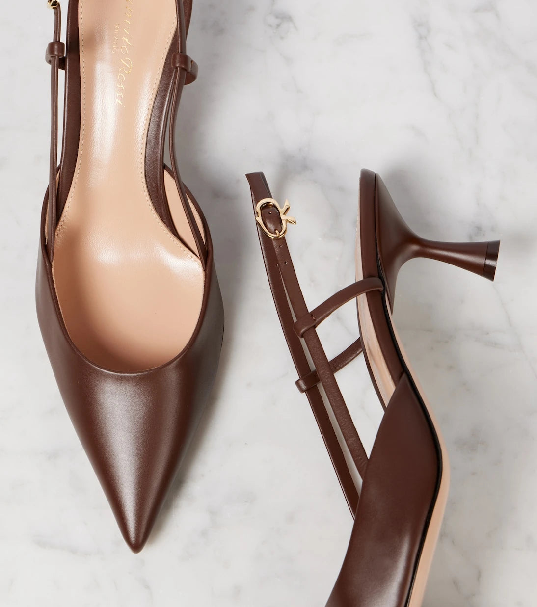 Gianvito Rossi - Ascent 55 leather slingback pumps