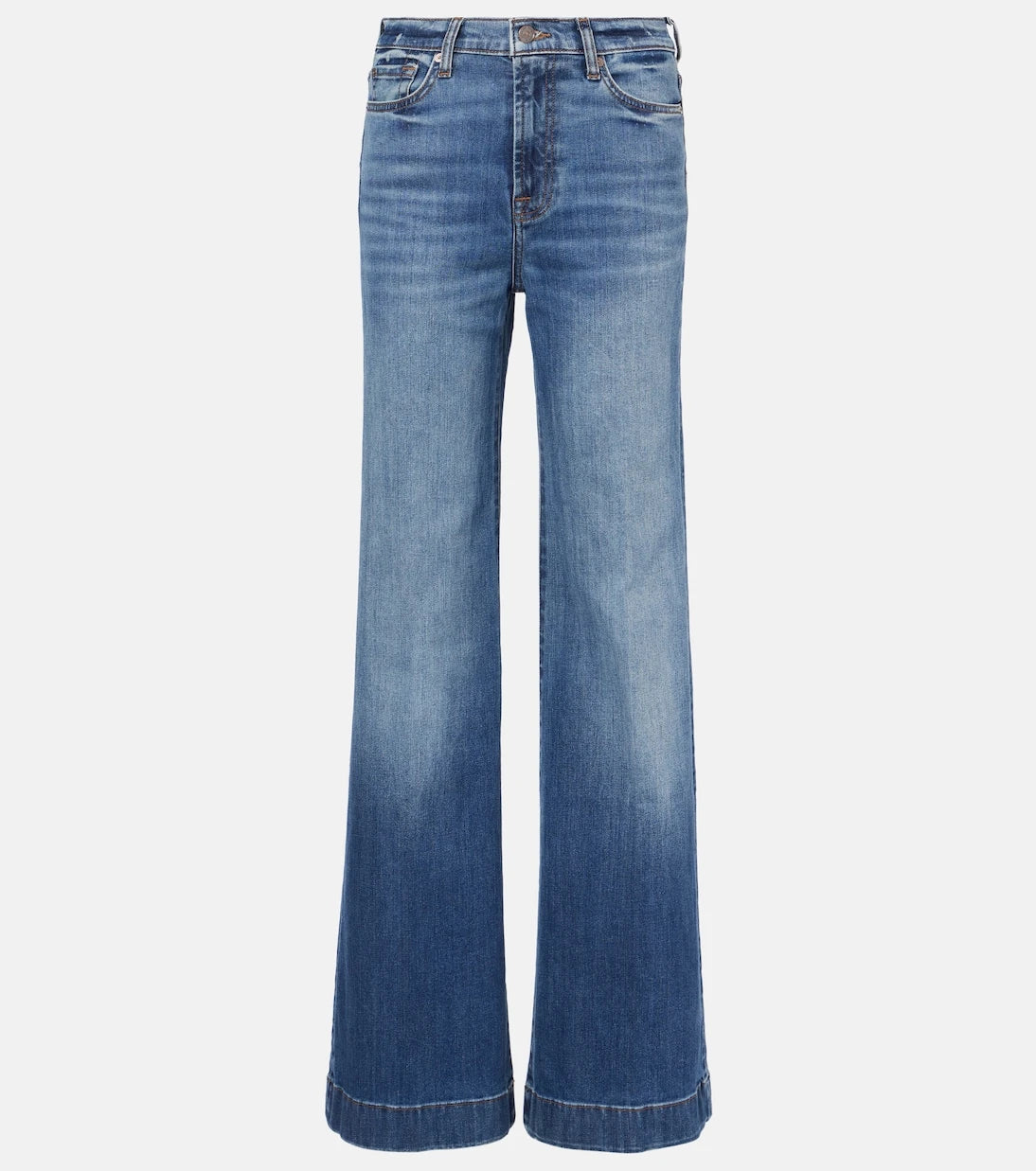 7 For All Mankind - بنطلون جينز مودرن دوجو بقصة واسعة وخصرٍ عالٍ