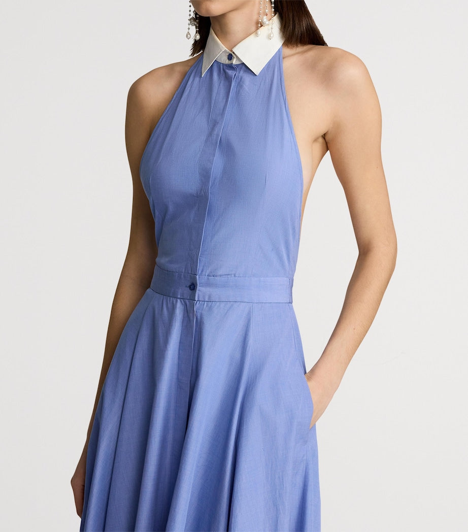 Ralph Lauren Collection Blue Collared Eldred Dress