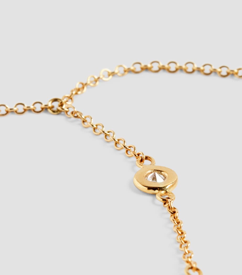 Yellow Gold and Diamond Spaced Out Finger Bracelet