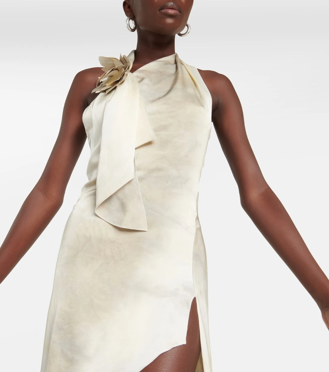Coperni - Floral-appliqué asymmetric gown