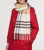 White Cashmere Contrast Check Scarf
