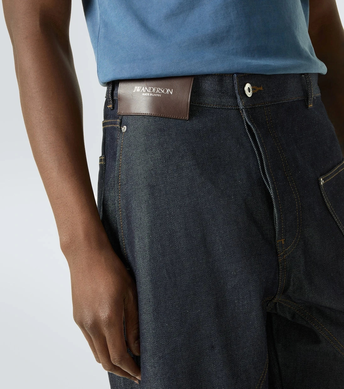 JW Anderson - Twisted embroidered cotton wide-leg jeans