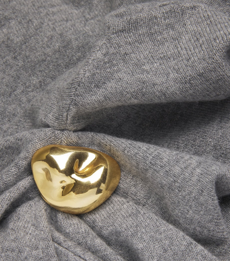 Fabiana Filippi Wool-Silk-Cashmere Brooch-Detail T-Shirt