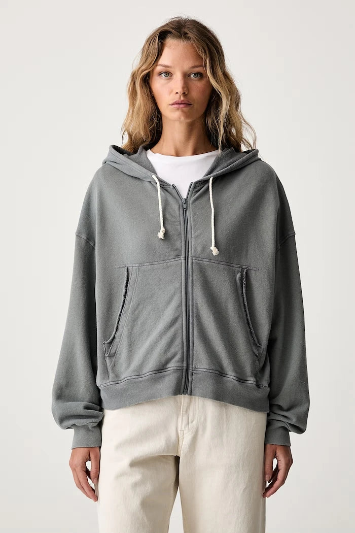 American Vintage капюшонlu fermuarlı kadın pamuklu sweatshirt