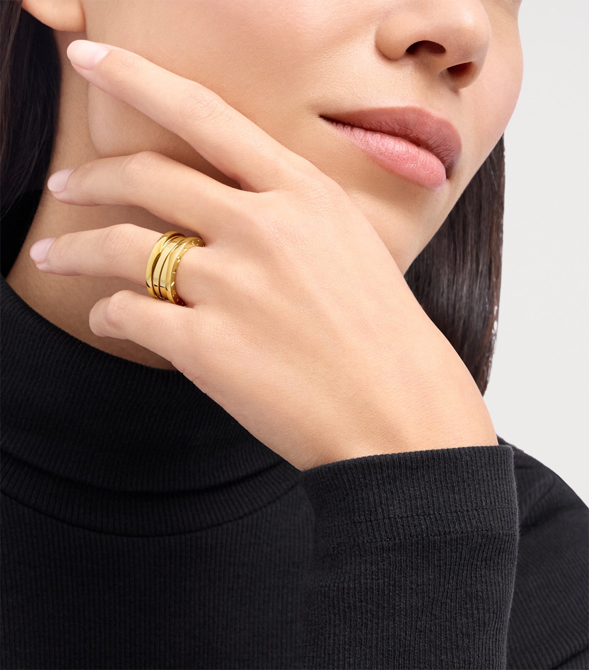 Yellow Gold B.zero1 Three-Band Ring