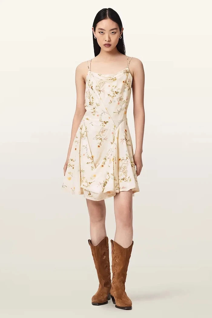 AllSaints лятна рокля с вискоза CLAIRE