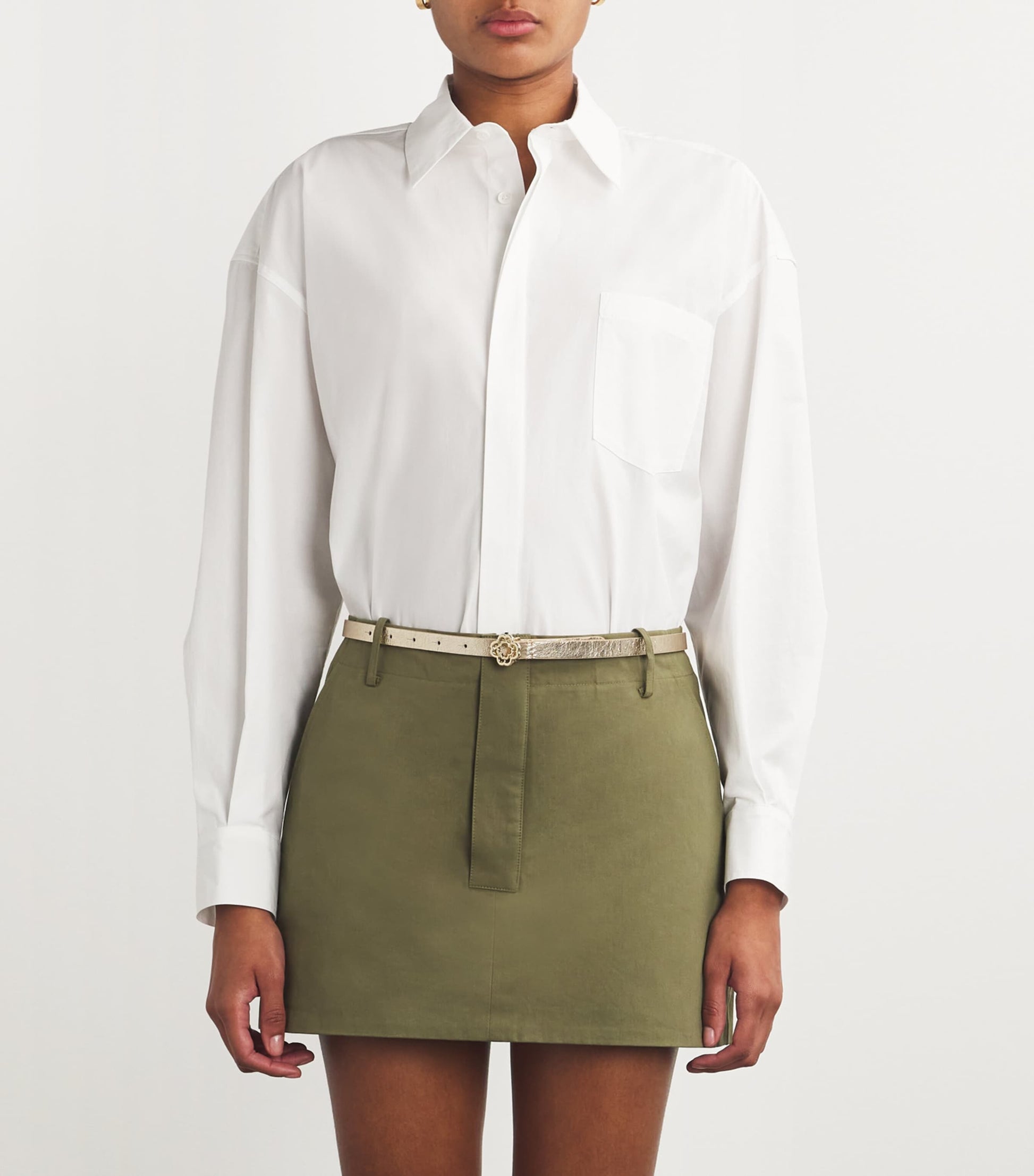 Gold Leather Clover Belt