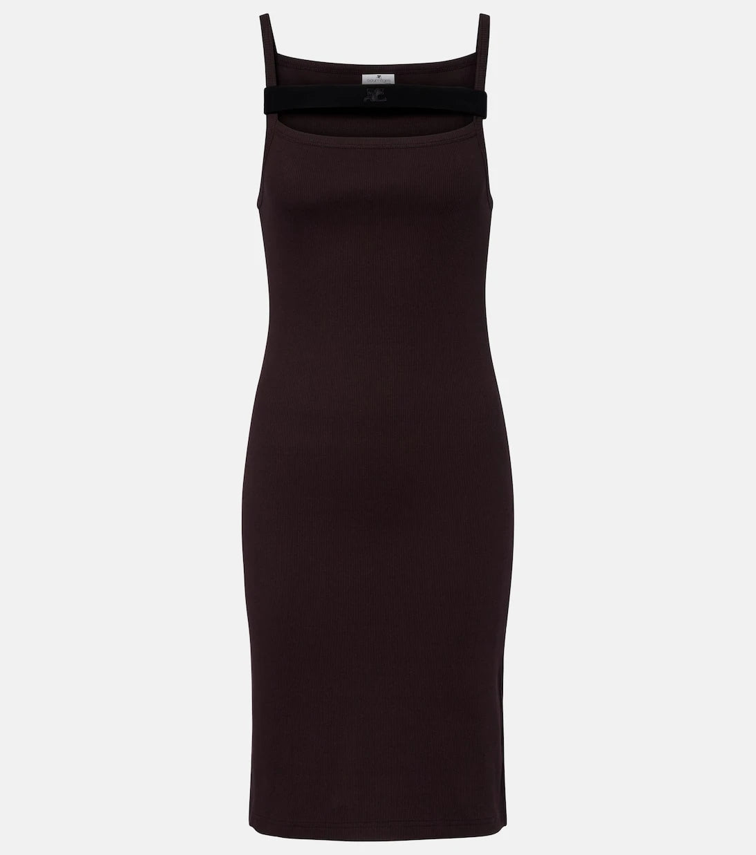Courrèges - Ribbed-knit cotton jersey midi dress