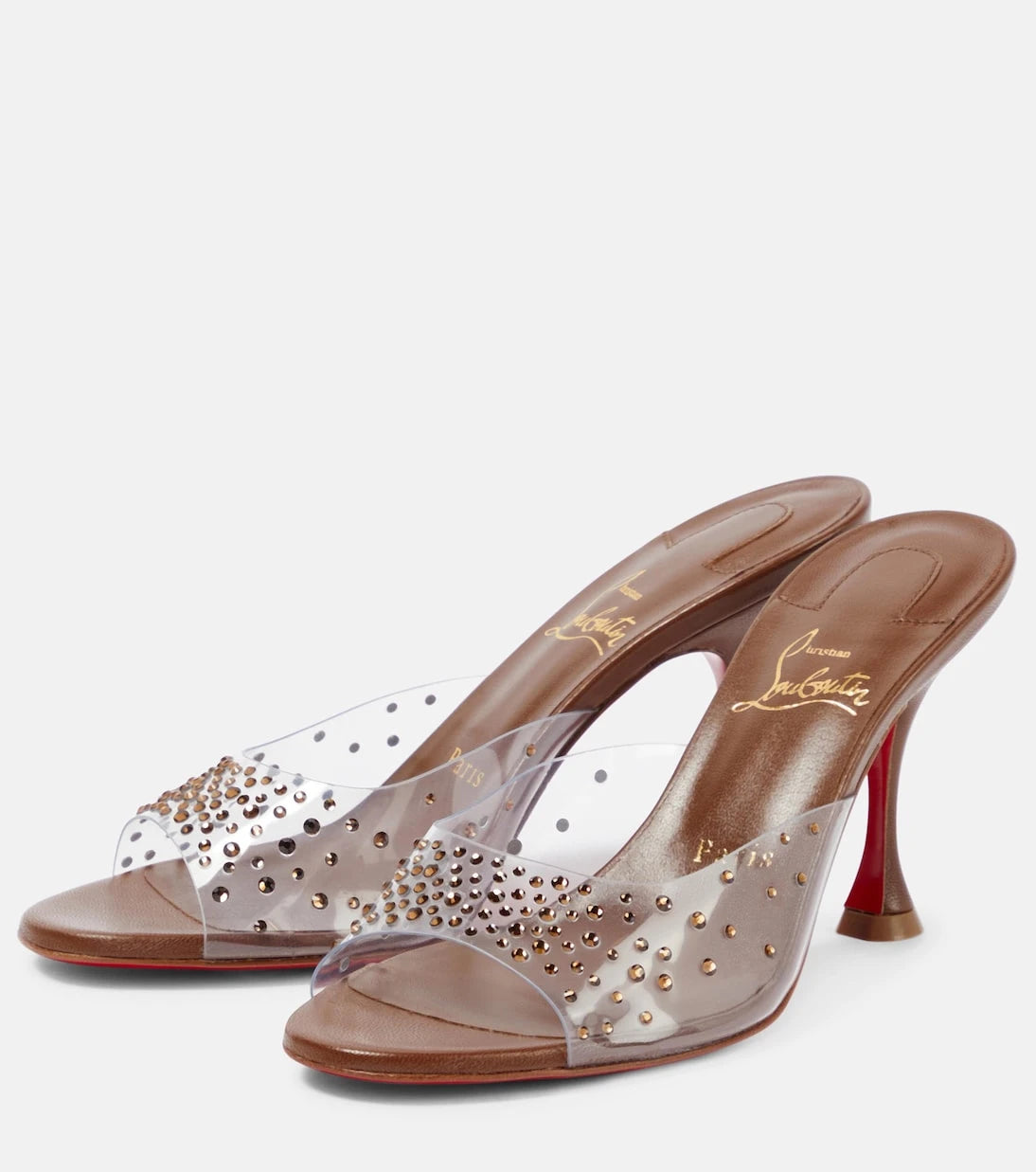 Christian Louboutin - حذاء ميول Nudes Degramule مزين بالترتر