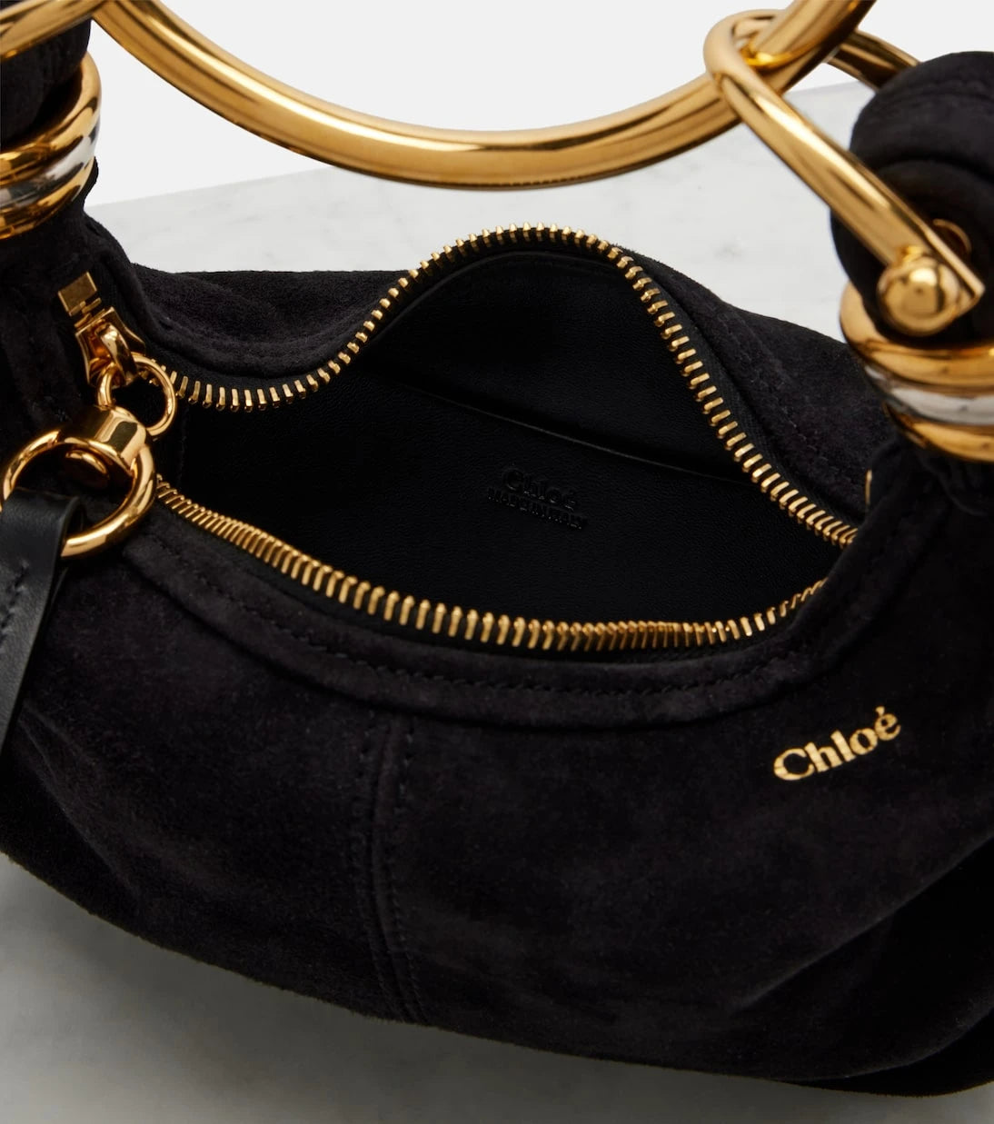 Chloé - Bracelet Small suede top-handle bag