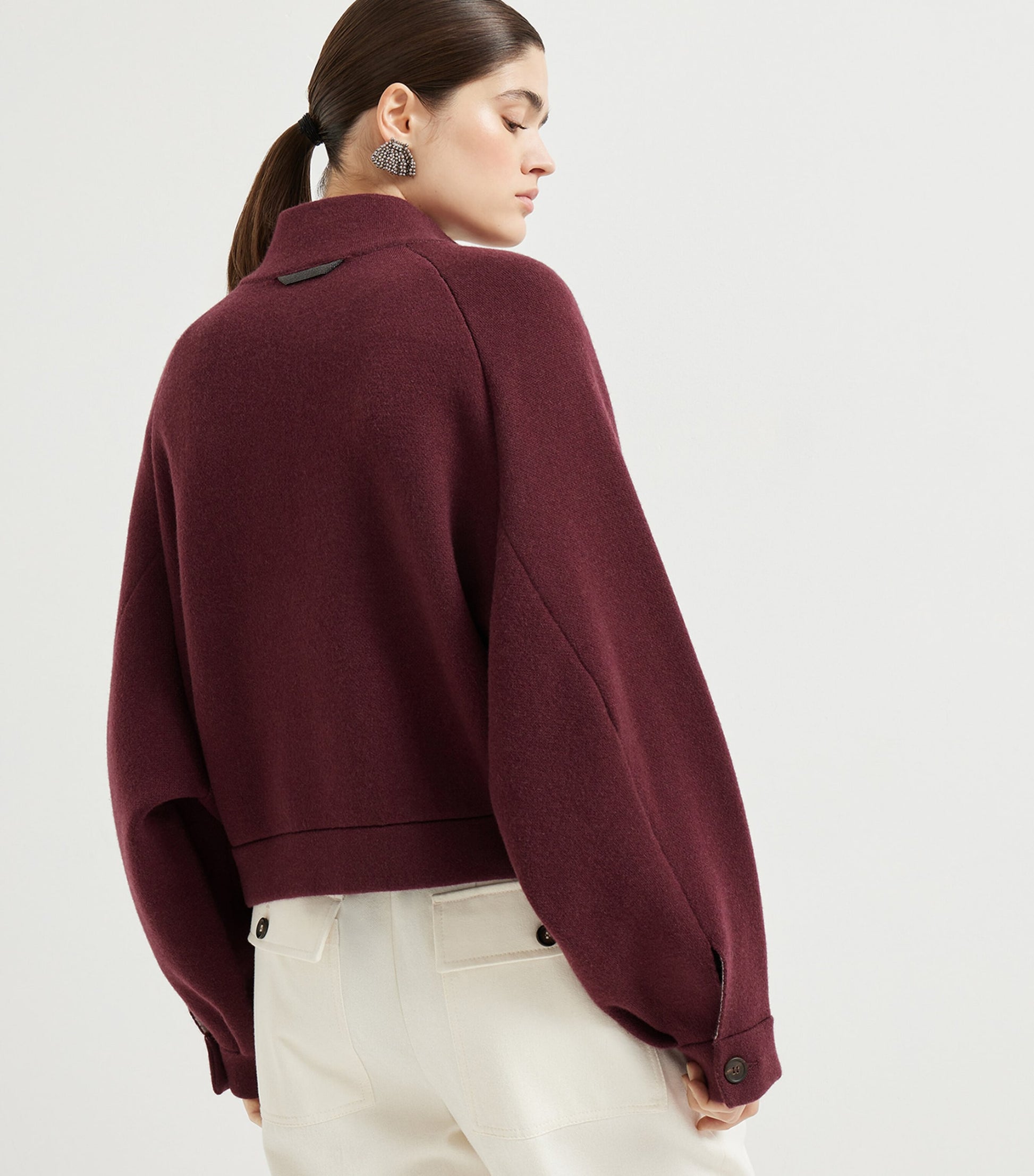 Cashmere-Blend Double Knit Jacket