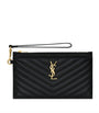 Saint Laurent Black Large Cassandre Matelassé Pouch