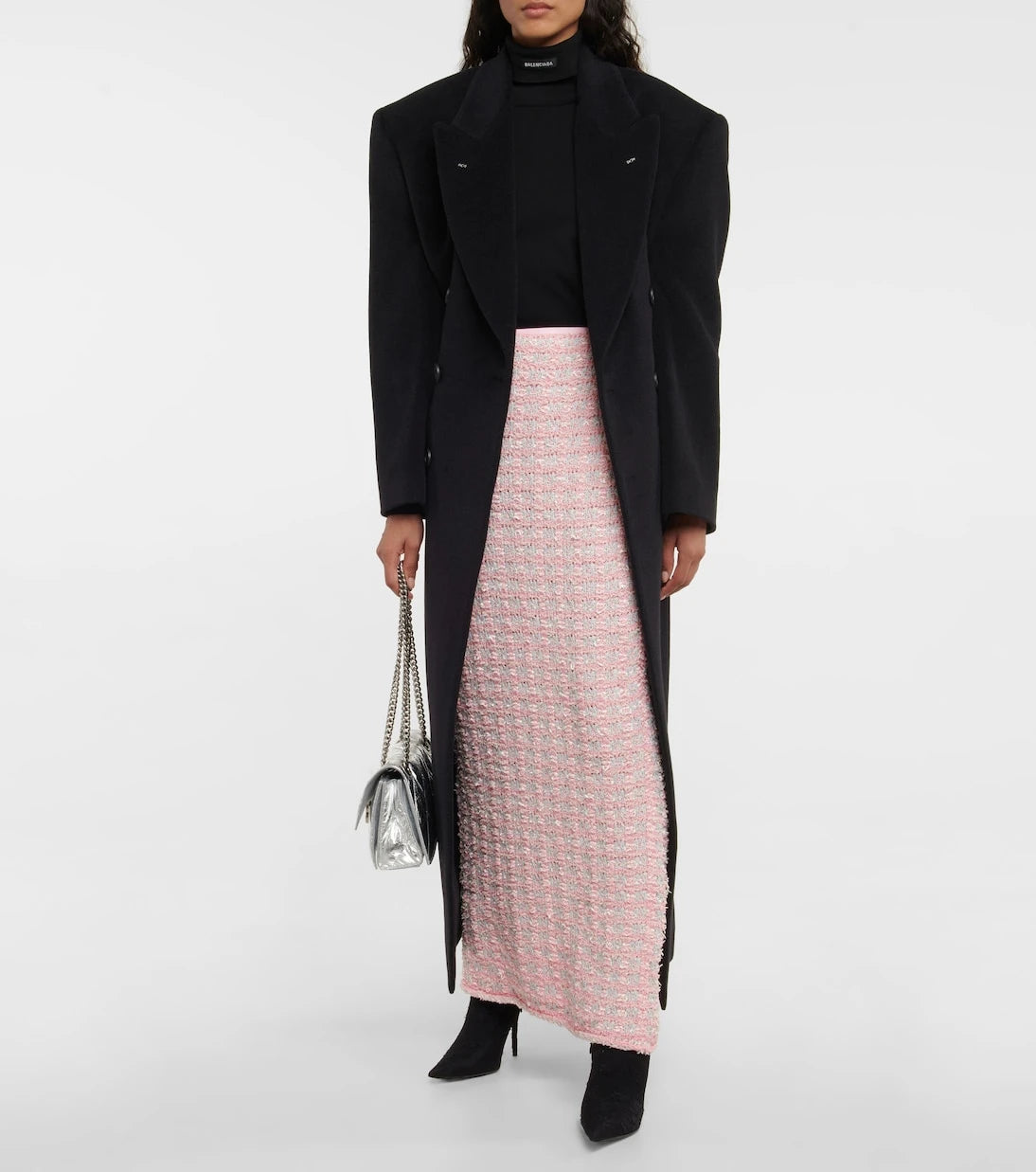 Balenciaga - حقيبة كتف Crush Small من الجلد
