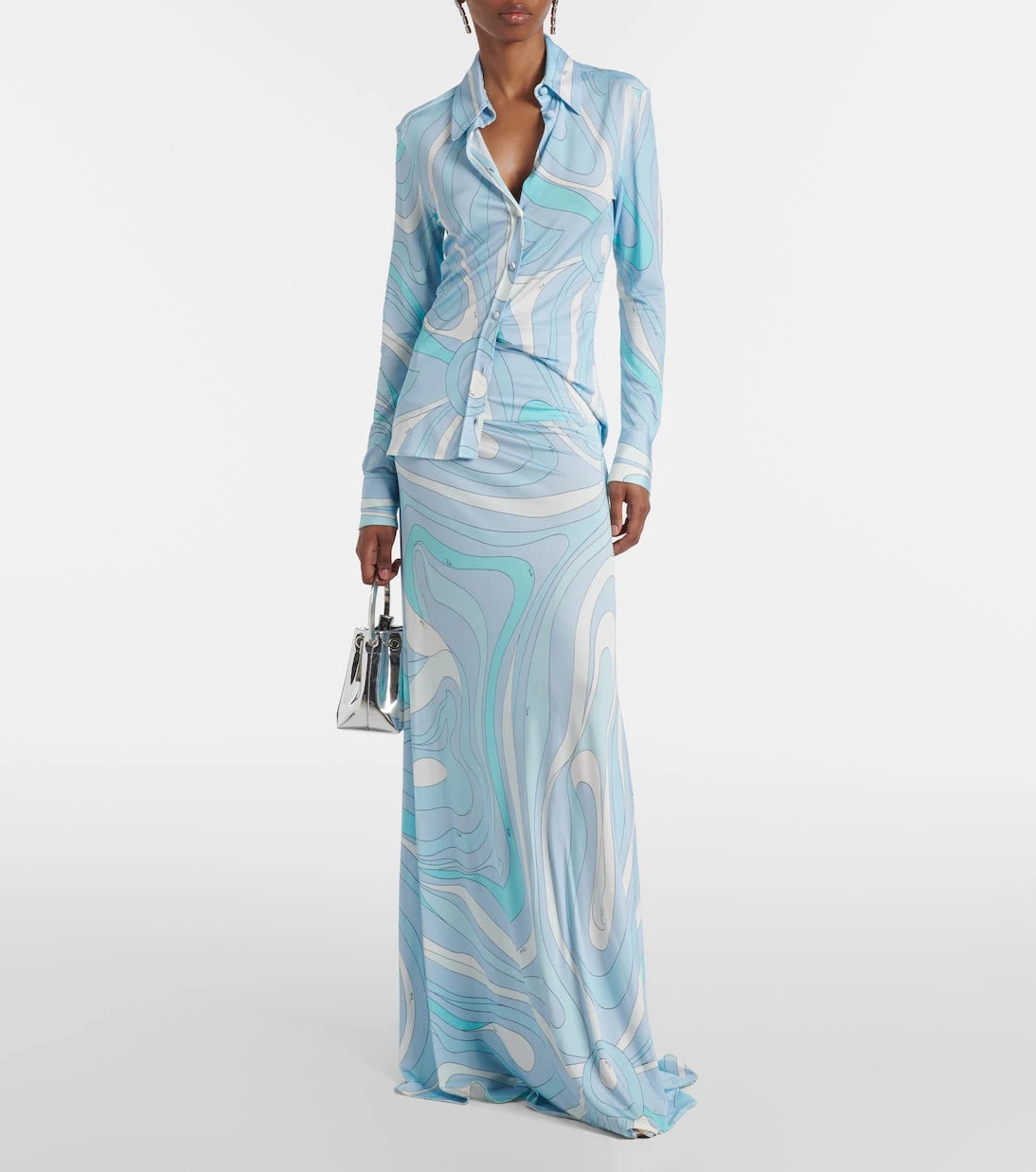 Pucci - Marmo high-rise satin jersey maxi skirt