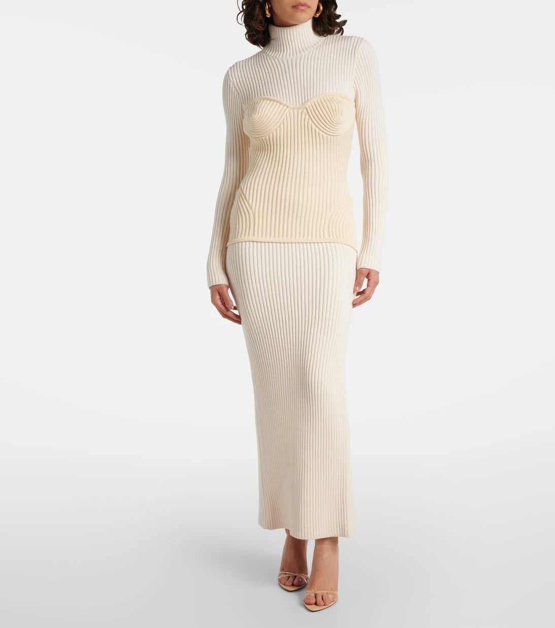 Jean Paul Gaultier - Ribbed-knit wool-blend maxi dress