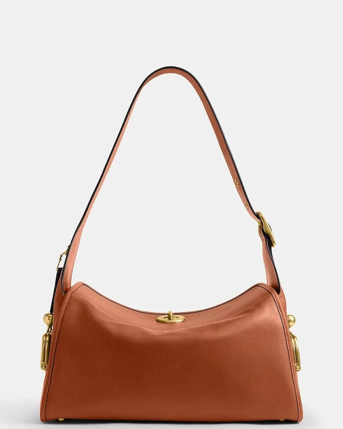 Coach чанта тип хобо дамска от кожа Turnlock Haversack Bag