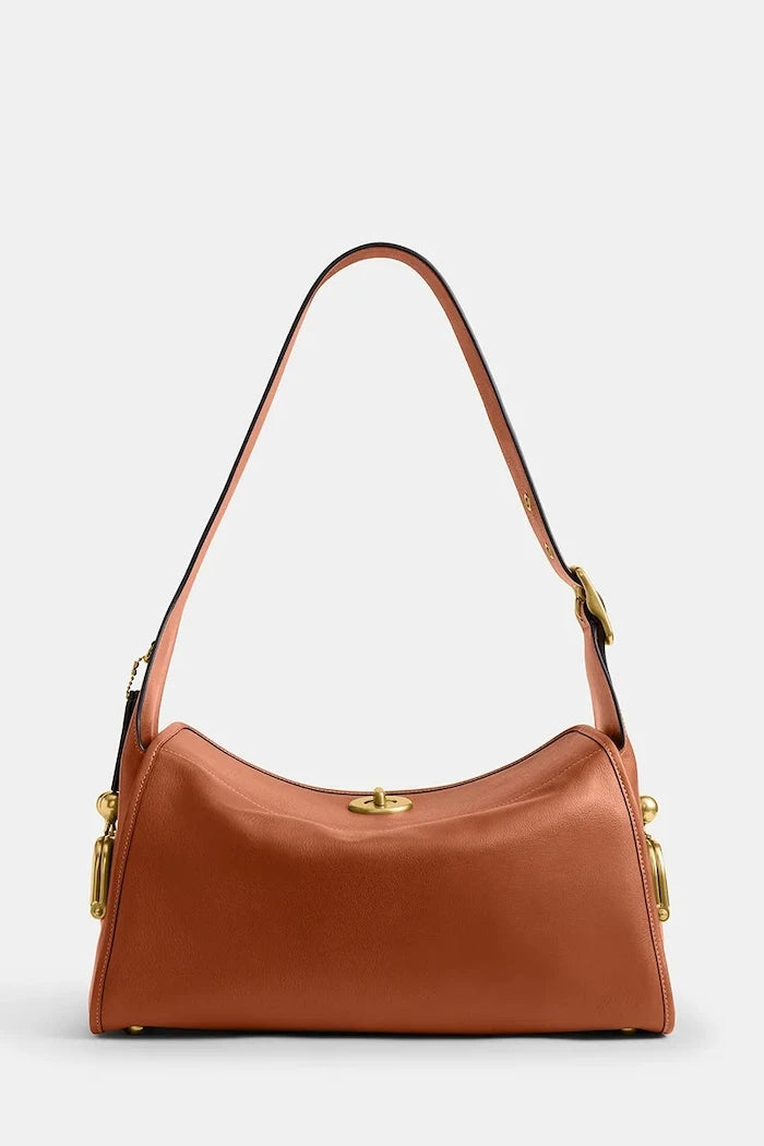 Coach чанта тип хобо дамска от кожа Turnlock Haversack Bag