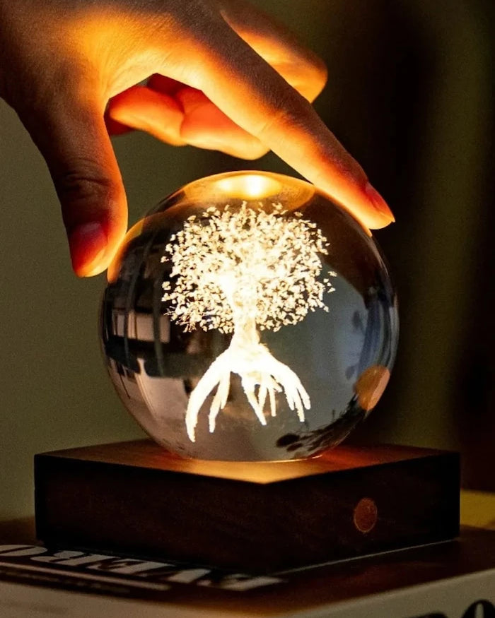 Gingko Design Amber Crystal Light Kablosuz LED Dekoratif Lamba 9,5 x 8 x 8 cm