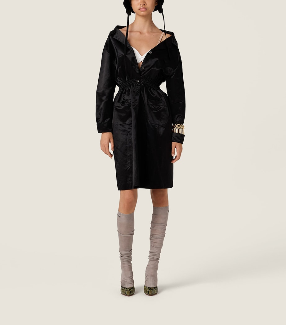 Miu Miu Black Satin Shirt Dress